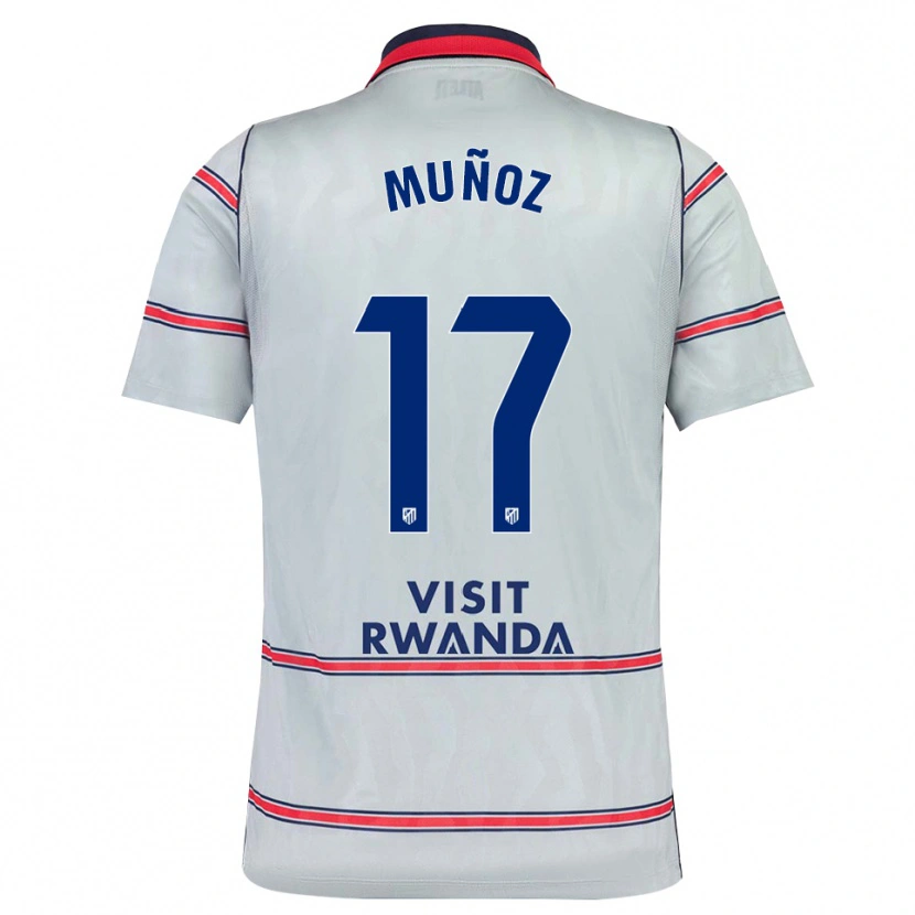 Danxen Hombre Camiseta David Muñoz #17 Gris Rojo Azul Marino Equipación Tercera 2026/27 La Camisa México