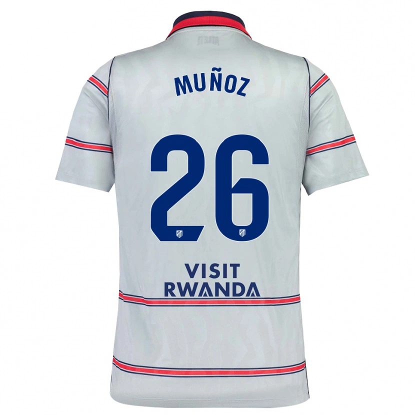 Danxen Hombre Camiseta Izan Muñoz #26 Gris Rojo Azul Marino Equipación Tercera 2026/27 La Camisa México