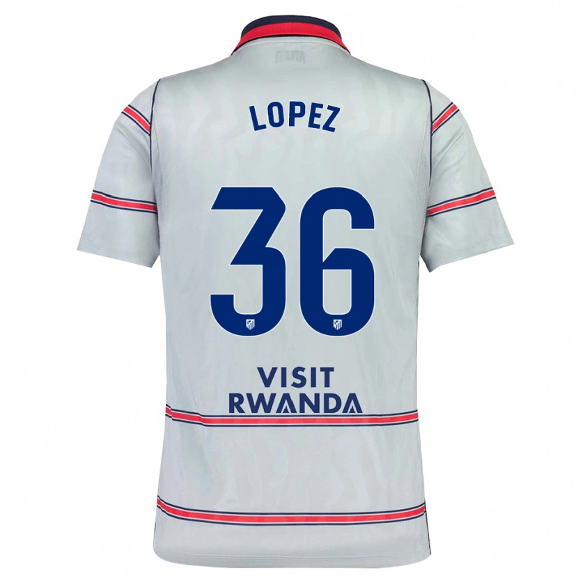 Danxen Hombre Camiseta David Lopez #36 Gris Rojo Azul Marino Equipación Tercera 2026/27 La Camisa México