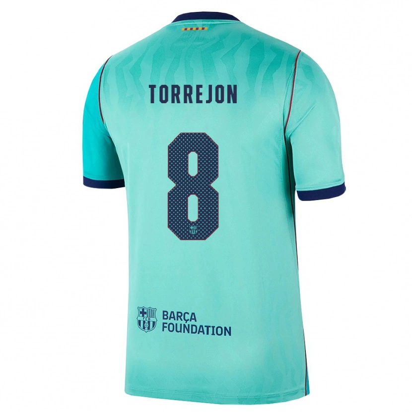 Danxen Hombre Camiseta Marta Torrejon #8 Aqua Turquesa Oscuro Azul Real Equipación Tercera 2026/27 La Camisa México