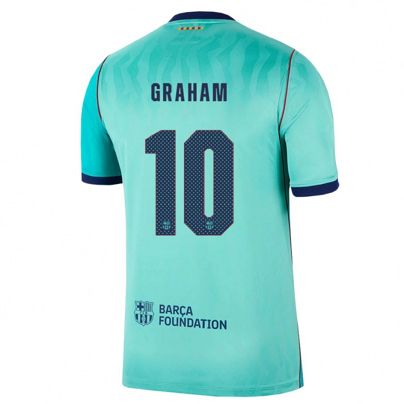 Danxen Hombre Camiseta Caroline Graham Hansen #10 Aqua Turquesa Oscuro Azul Real Equipación Tercera 2026/27 La Camisa México