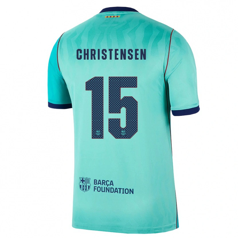 Danxen Hombre Camiseta Andreas Christensen #15 Aqua Turquesa Oscuro Azul Real Equipación Tercera 2026/27 La Camisa México