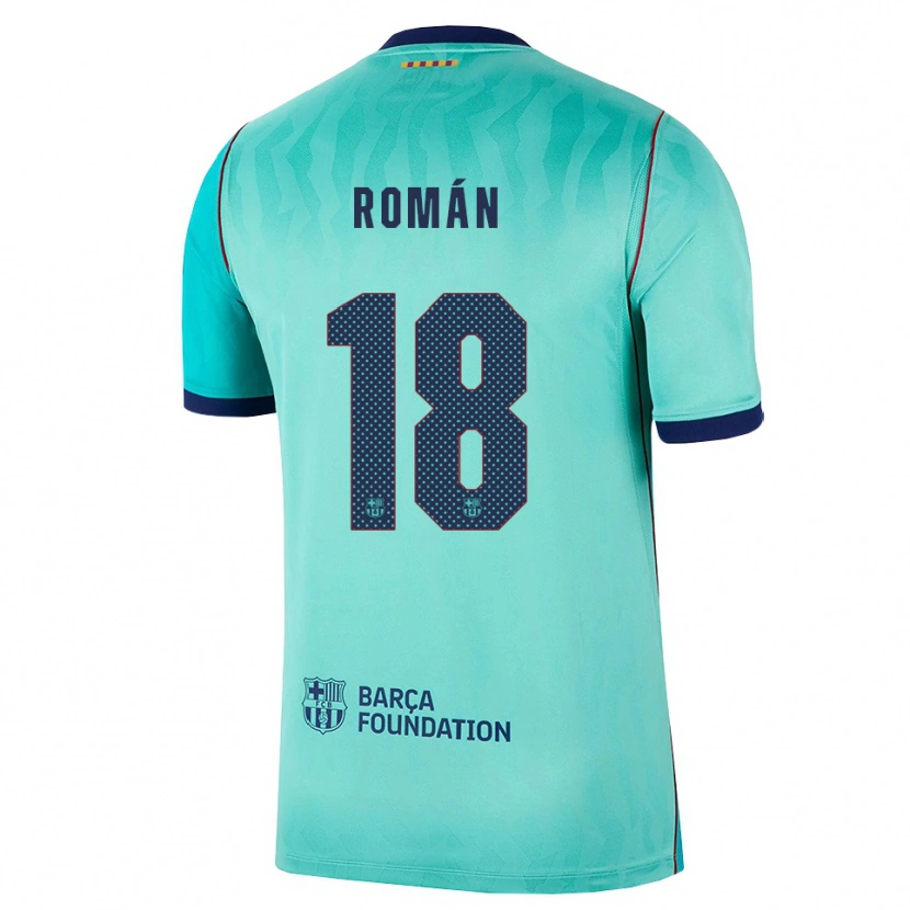 Danxen Hombre Camiseta Pocho Román #18 Aqua Turquesa Oscuro Azul Real Equipación Tercera 2026/27 La Camisa México