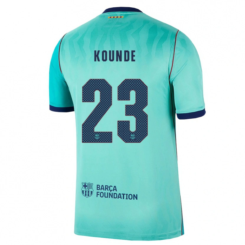 Danxen Hombre Camiseta Jules Koundé #23 Aqua Turquesa Oscuro Azul Real Equipación Tercera 2026/27 La Camisa México