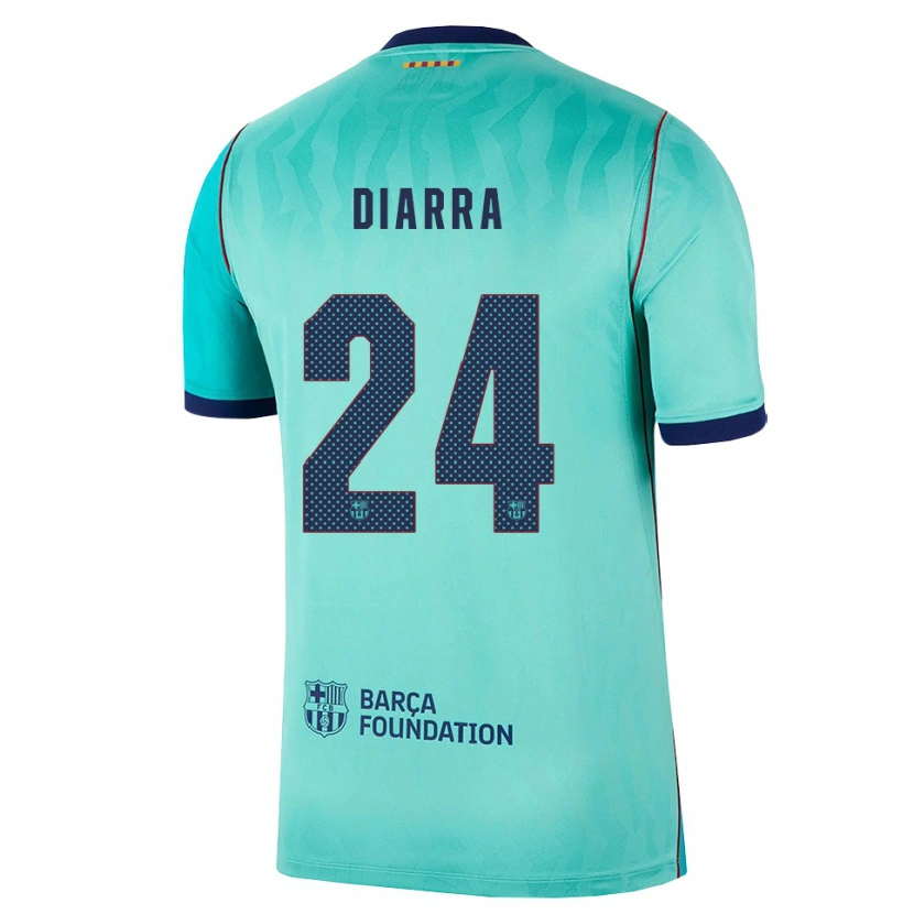 Danxen Hombre Camiseta Ibrahim Diarra #24 Aqua Turquesa Oscuro Azul Real Equipación Tercera 2026/27 La Camisa México
