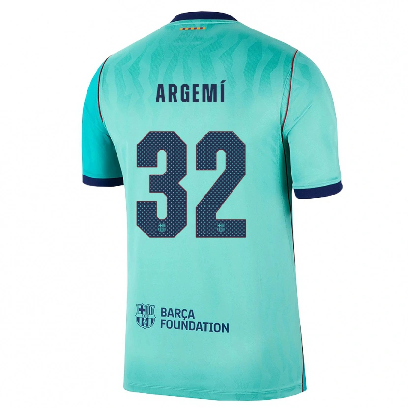 Danxen Hombre Camiseta Adam Argemí #32 Aqua Turquesa Oscuro Azul Real Equipación Tercera 2026/27 La Camisa México
