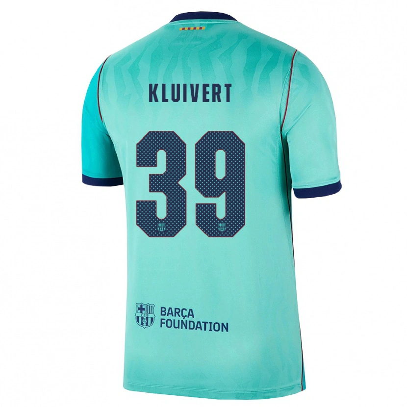 Danxen Hombre Camiseta Shane Kluivert #39 Aqua Turquesa Oscuro Azul Real Equipación Tercera 2026/27 La Camisa México