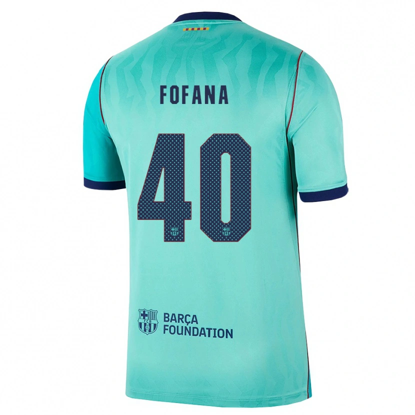 Danxen Hombre Camiseta Nuhu Fofana #40 Aqua Turquesa Oscuro Azul Real Equipación Tercera 2026/27 La Camisa México