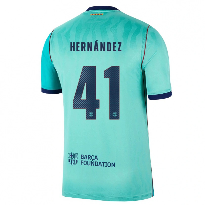 Danxen Hombre Camiseta Juan Hernández #41 Aqua Turquesa Oscuro Azul Real Equipación Tercera 2026/27 La Camisa México