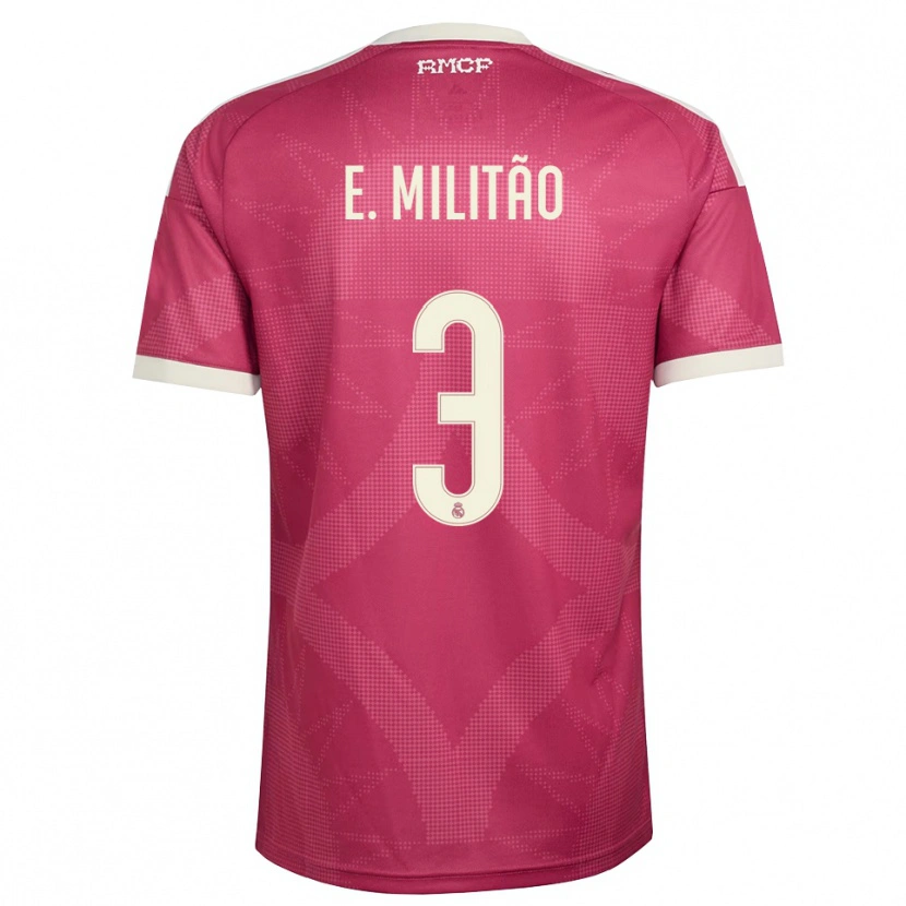 Danxen Hombre Camiseta Éder Militão #3 Rojo Violeta Pálido Blanco Equipación Tercera 2026/27 La Camisa México