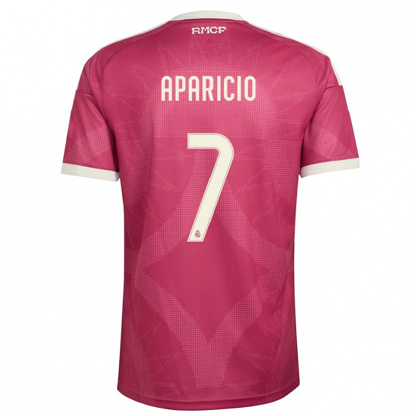 Danxen Hombre Camiseta Esteban Aparicio #7 Rojo Violeta Pálido Blanco Equipación Tercera 2026/27 La Camisa México