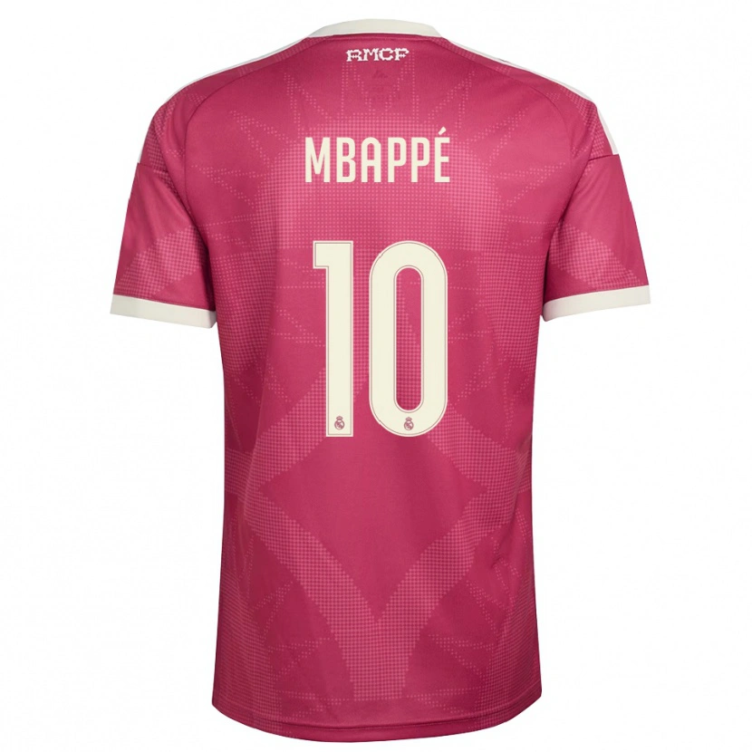 Danxen Hombre Camiseta Kylian Mbappé #10 Rojo Violeta Pálido Blanco Equipación Tercera 2026/27 La Camisa México