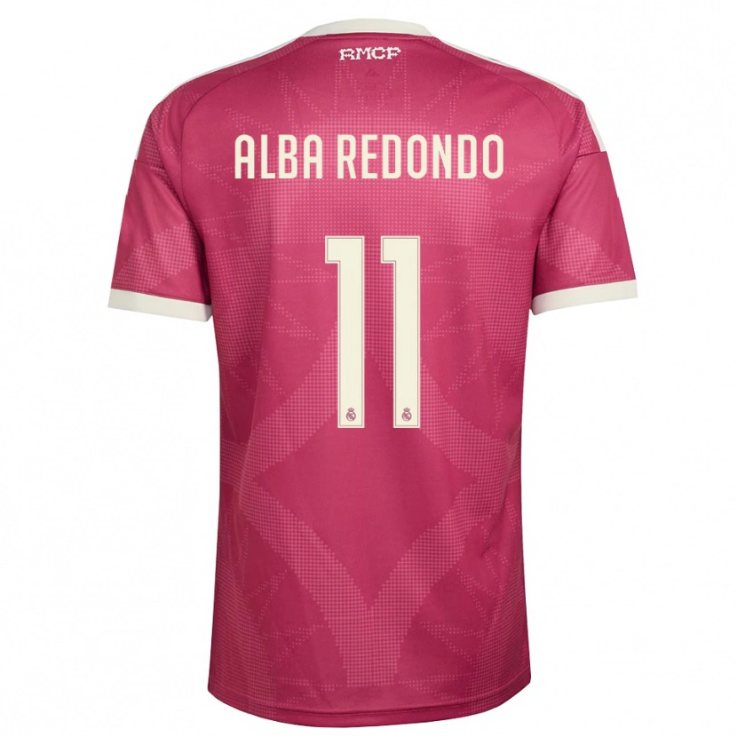 Danxen Hombre Camiseta Alba Redondo #11 Rojo Violeta Pálido Blanco Equipación Tercera 2026/27 La Camisa México