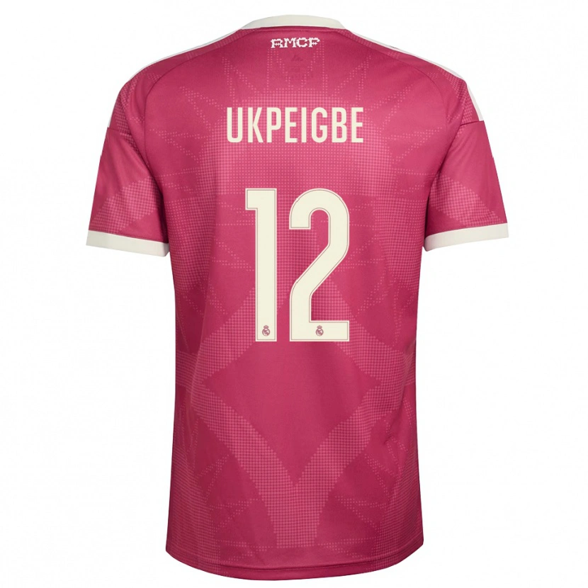Danxen Hombre Camiseta Melvin Ukpeigbe #12 Rojo Violeta Pálido Blanco Equipación Tercera 2026/27 La Camisa México