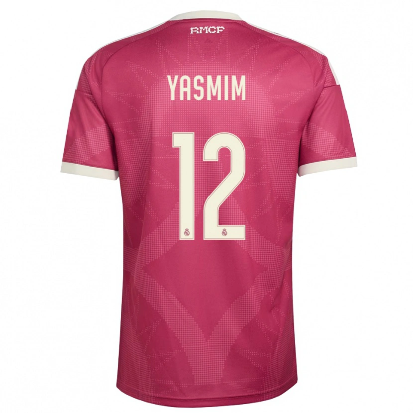 Danxen Hombre Camiseta Yasmim Assis Ribeiro #12 Rojo Violeta Pálido Blanco Equipación Tercera 2026/27 La Camisa México