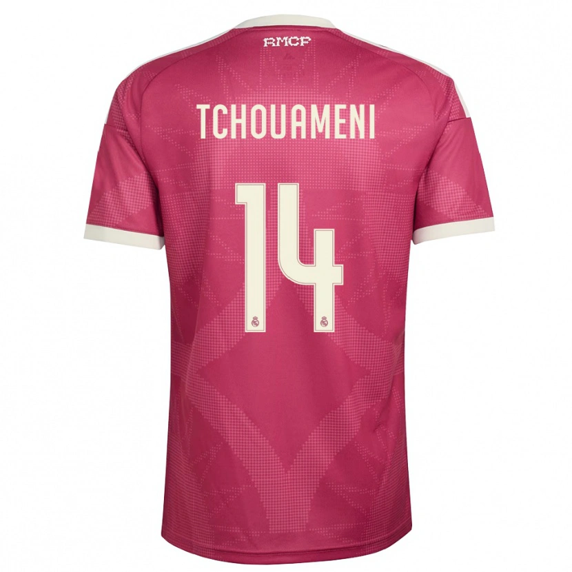 Danxen Hombre Camiseta Aurélien Tchouaméni #14 Rojo Violeta Pálido Blanco Equipación Tercera 2026/27 La Camisa México
