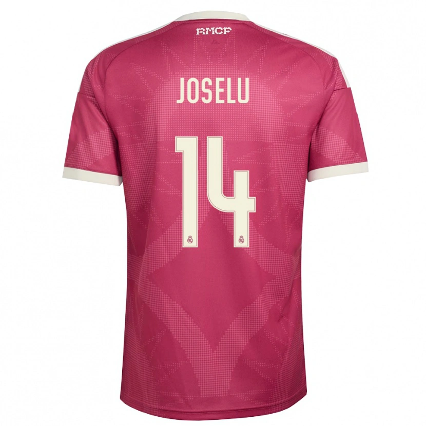 Danxen Hombre Camiseta Joselu #14 Rojo Violeta Pálido Blanco Equipación Tercera 2026/27 La Camisa México