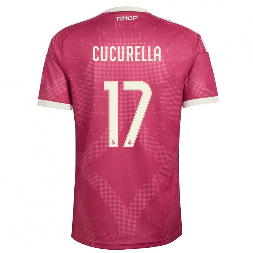Danxen Hombre Camiseta Marc Cucurella #17 Rojo Violeta Pálido Blanco Equipación Tercera 2026/27 La Camisa México