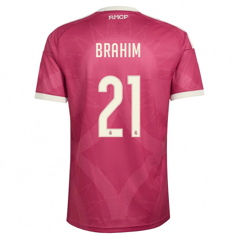 Danxen Hombre Camiseta Brahim Díaz #21 Rojo Violeta Pálido Blanco Equipación Tercera 2026/27 La Camisa México