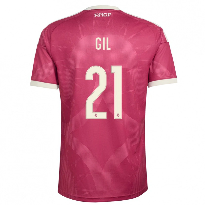 Danxen Hombre Camiseta Iker Gil #21 Rojo Violeta Pálido Blanco Equipación Tercera 2026/27 La Camisa México