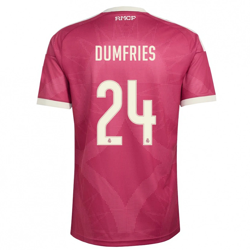 Danxen Hombre Camiseta Denzel Dumfries #24 Rojo Violeta Pálido Blanco Equipación Tercera 2026/27 La Camisa México