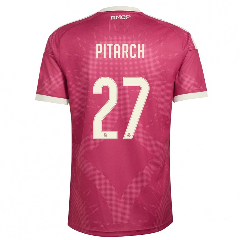 Danxen Hombre Camiseta Thiago Pitarch #27 Rojo Violeta Pálido Blanco Equipación Tercera 2026/27 La Camisa México
