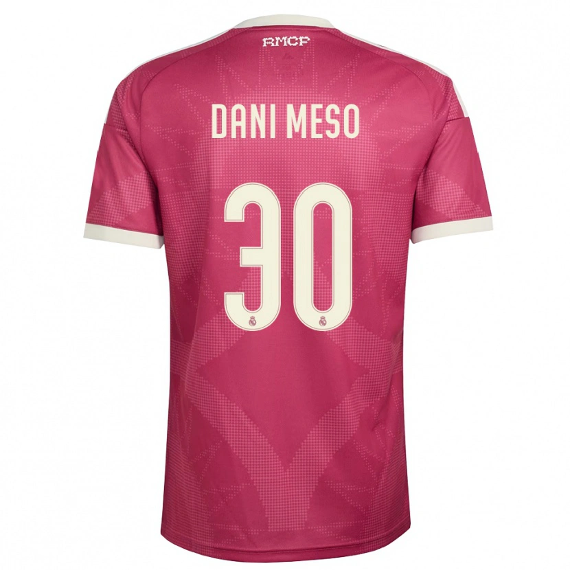 Danxen Hombre Camiseta Daniel Mesonero #30 Rojo Violeta Pálido Blanco Equipación Tercera 2026/27 La Camisa México
