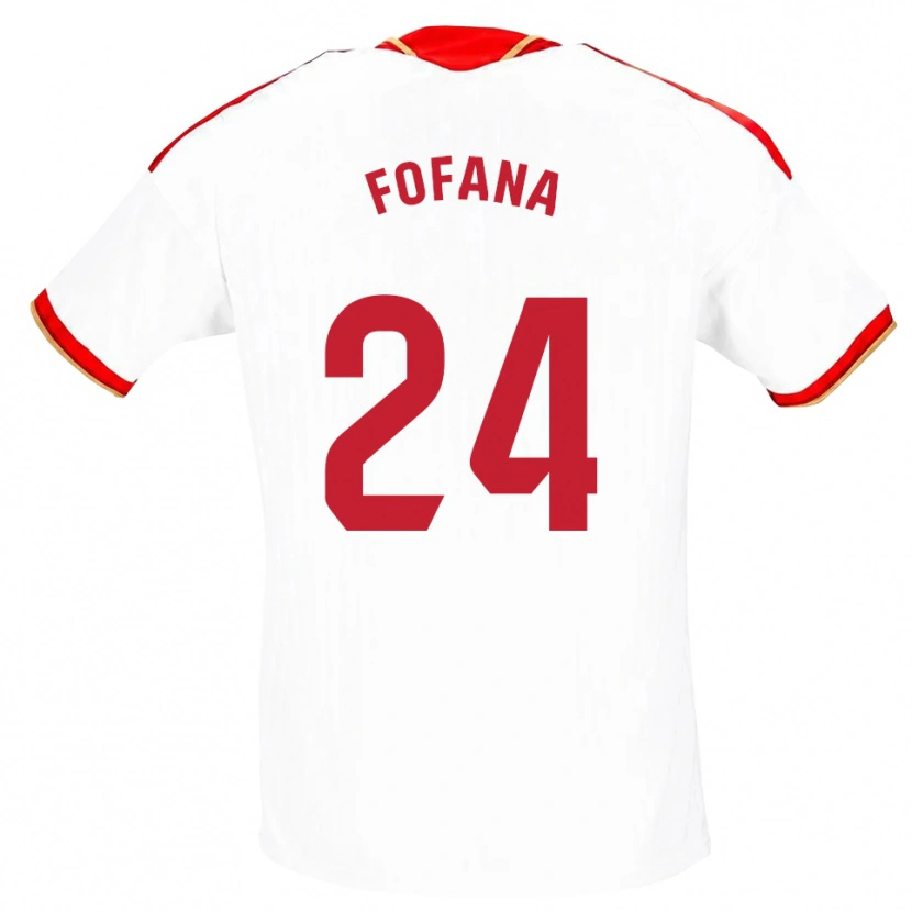 Danxen Hombre Camiseta Youssouf Fofana #24 Blanco Rojo 1ª Equipación 2026/27 La Camisa México