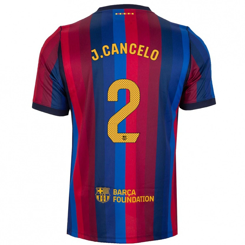 Danxen Hombre Camiseta João Cancelo #2 Azul Real Rojo Amarillo 1ª Equipación 2026/27 La Camisa México