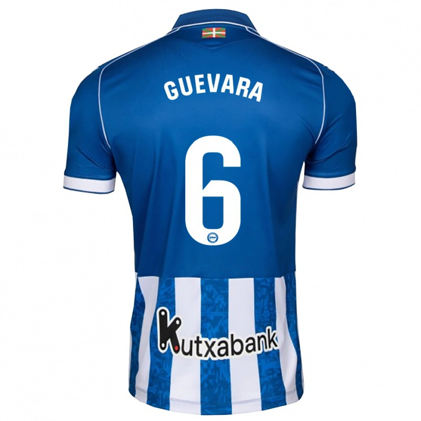 Danxen Mujer Camiseta Ander Guevara #6 Azul Blanco Negro 1ª Equipación 2026/27 La Camisa México