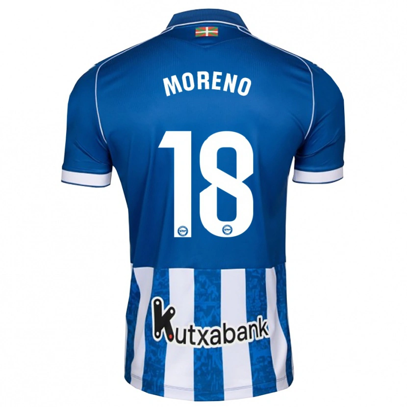 Danxen Mujer Camiseta Laura Moreno #18 Azul Blanco Negro 1ª Equipación 2026/27 La Camisa México