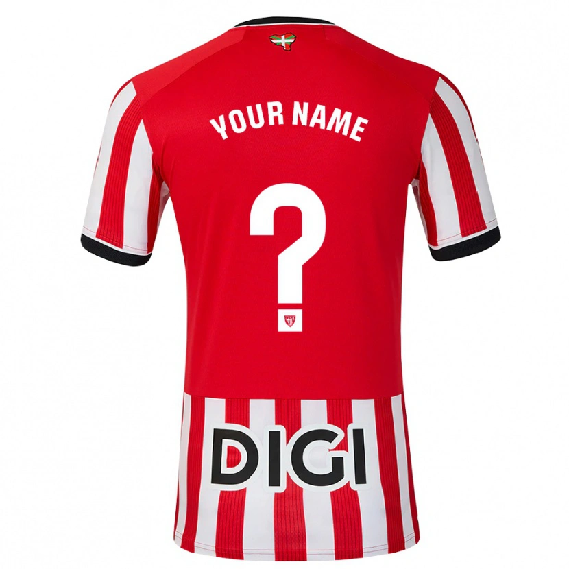 Danxen Mujer Camiseta Su Nombre #0 Rojo Negro Blanco 1ª Equipación 2026/27 La Camisa México