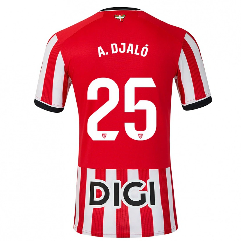 Danxen Mujer Camiseta Álvaro Djaló #25 Rojo Negro Blanco 1ª Equipación 2026/27 La Camisa México