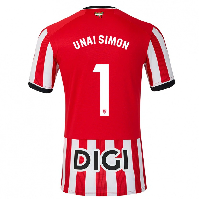 Danxen Mujer Camiseta Unai Simón #1 Rojo Negro Blanco 1ª Equipación 2026/27 La Camisa México