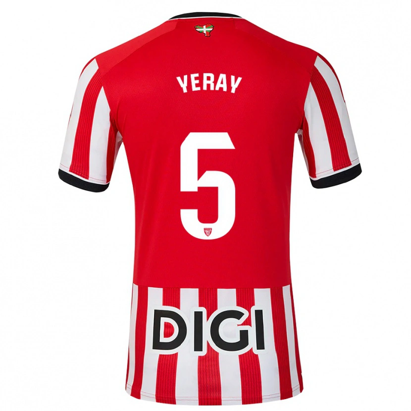 Danxen Mujer Camiseta Yeray Álvarez #5 Rojo Negro Blanco 1ª Equipación 2026/27 La Camisa México