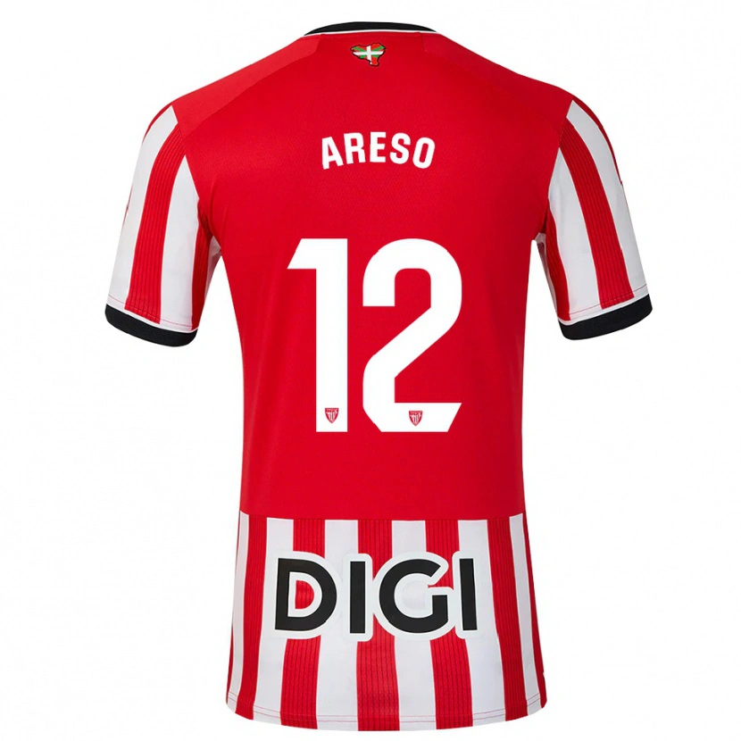Danxen Mujer Camiseta Jesús Areso #12 Rojo Negro Blanco 1ª Equipación 2026/27 La Camisa México
