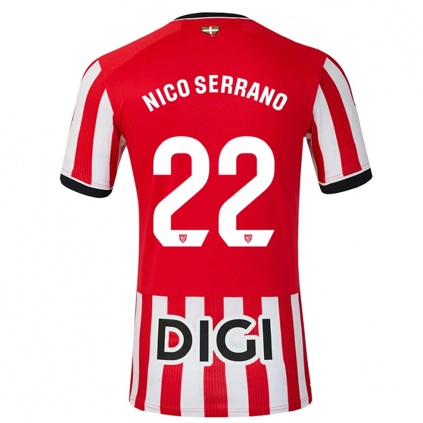 Danxen Mujer Camiseta Nico Serrano #22 Rojo Negro Blanco 1ª Equipación 2026/27 La Camisa México