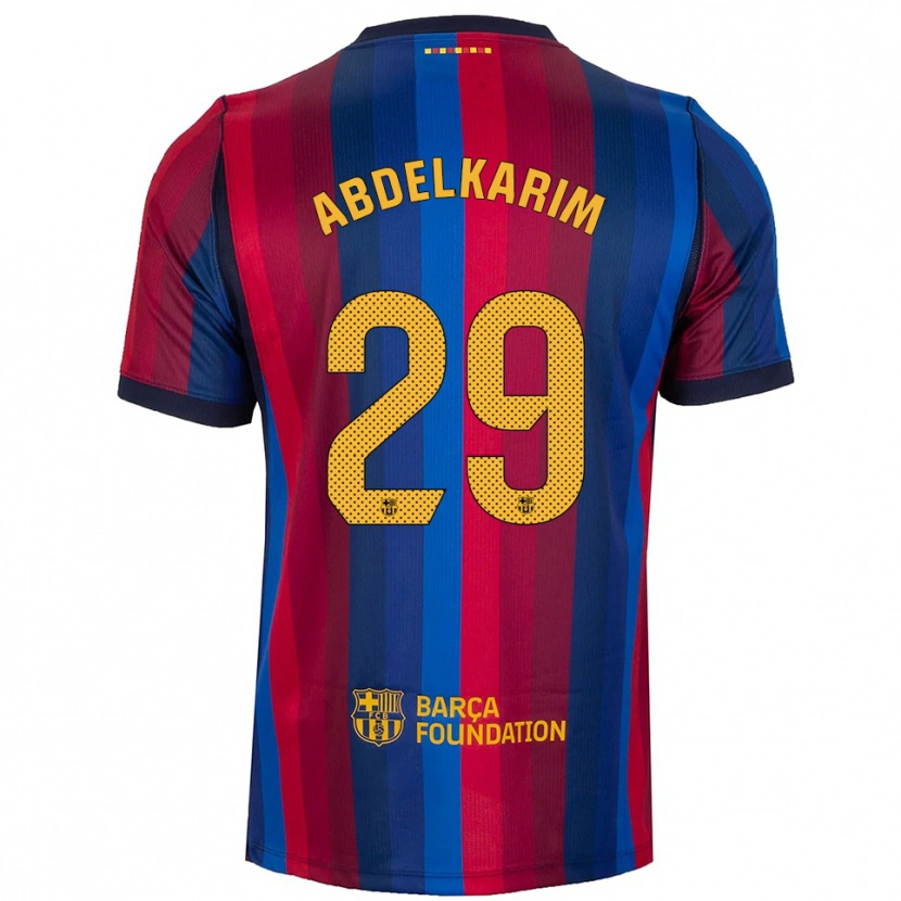 Danxen Mujer Camiseta Hamza Abdelkarim #29 Azul Real Rojo Amarillo 1ª Equipación 2026/27 La Camisa México