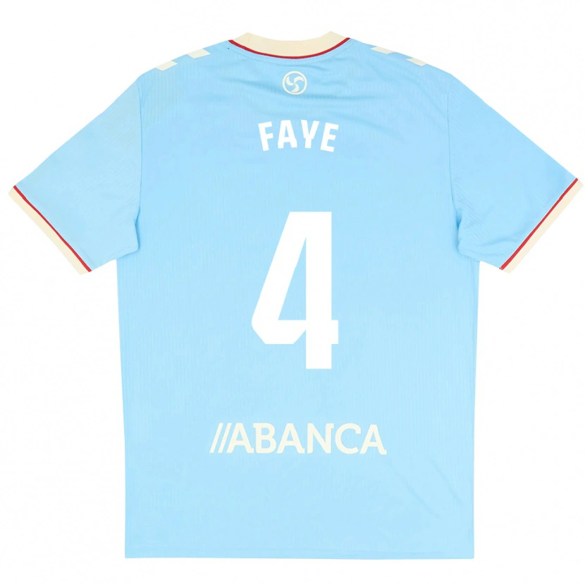 Danxen Mujer Camiseta Abdoulaye Faye #4 Azul Cielo Blanco Rojo 1ª Equipación 2026/27 La Camisa México