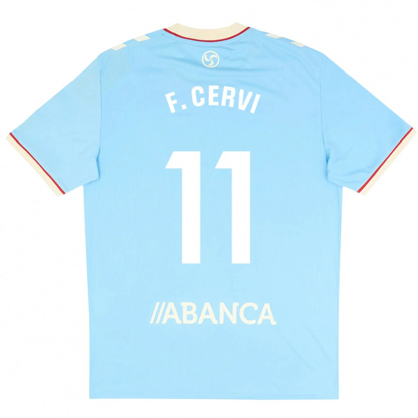 Danxen Mujer Camiseta Franco Cervi #11 Azul Cielo Blanco Rojo 1ª Equipación 2026/27 La Camisa México