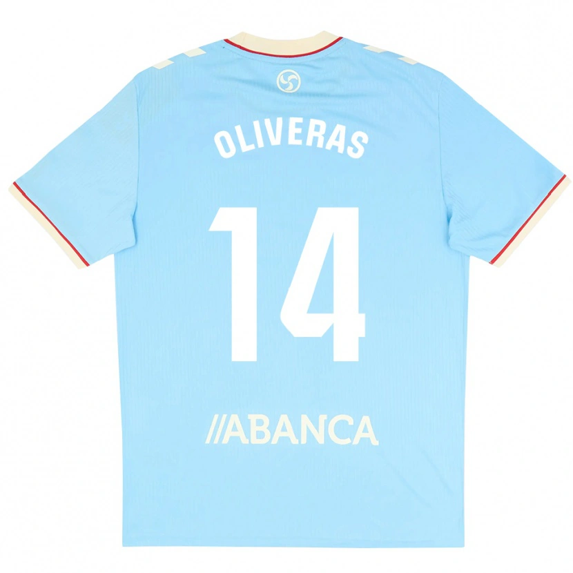 Danxen Mujer Camiseta Jan Oliveras #14 Azul Cielo Blanco Rojo 1ª Equipación 2026/27 La Camisa México