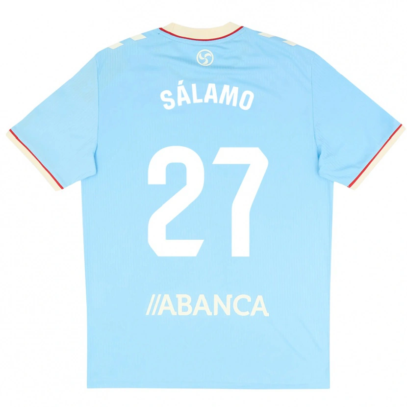 Danxen Mujer Camiseta Jorge Sálamo #27 Azul Cielo Blanco Rojo 1ª Equipación 2026/27 La Camisa México