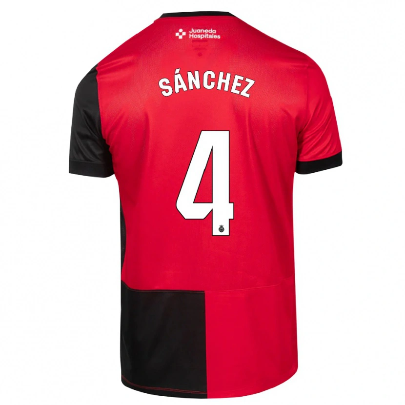 Danxen Mujer Camiseta Leo Sánchez #4 Negro Rojo Blanco 1ª Equipación 2026/27 La Camisa México