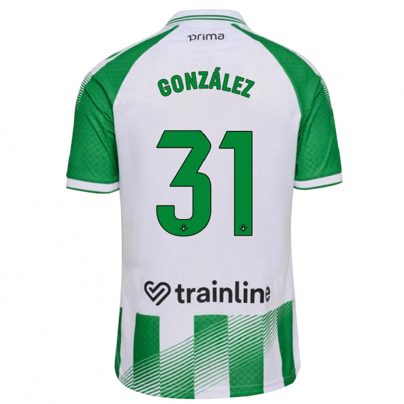 Danxen Mujer Camiseta Manu González #31 Verde Claro Negro Blanco 1ª Equipación 2026/27 La Camisa México