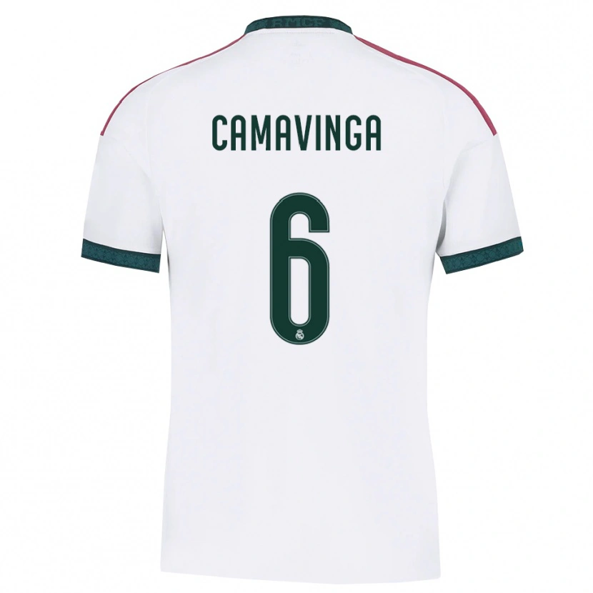 Danxen Mujer Camiseta Eduardo Camavinga #6 Verde Oscuro Blanco Rojo 1ª Equipación 2026/27 La Camisa México