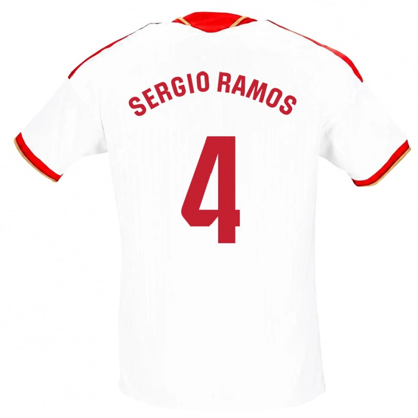 Danxen Mujer Camiseta Sergio Ramos #4 Blanco Rojo 1ª Equipación 2026/27 La Camisa México