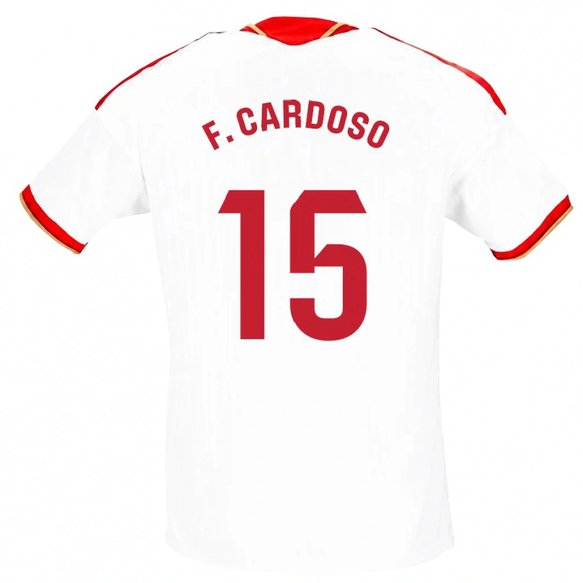 Danxen Mujer Camiseta Fábio Cardoso #15 Blanco Rojo 1ª Equipación 2026/27 La Camisa México