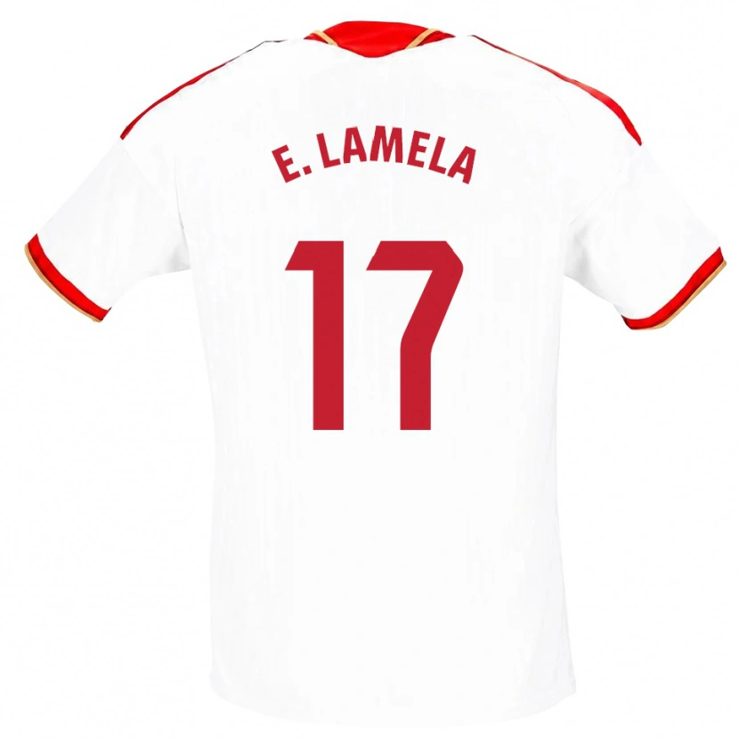 Danxen Mujer Camiseta Erik Lamela #17 Blanco Rojo 1ª Equipación 2026/27 La Camisa México