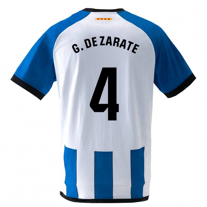 Danxen Mujer Camiseta Urko González De Zárate #4 Azul Real Blanco 1ª Equipación 2026/27 La Camisa México