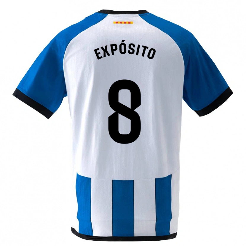 Danxen Mujer Camiseta Edu Expósito #8 Azul Real Blanco 1ª Equipación 2026/27 La Camisa México